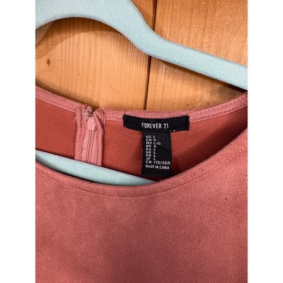 Forever 21 Women’s Suede Mini Dress, Pink, Size L, EUC - Picture 3 of 4